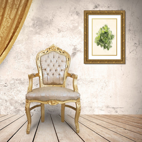 More Green Leaves Gold Ornate Wood Framed Art Print with Double Matting by Villa, Mlli