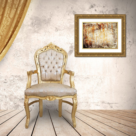 Rust Drip Gold Ornate Wood Framed Art Print with Double Matting by Villa, Mlli