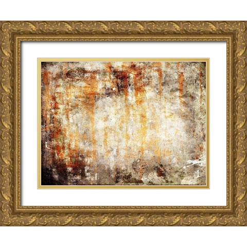 Rust Drip Gold Ornate Wood Framed Art Print with Double Matting by Villa, Mlli