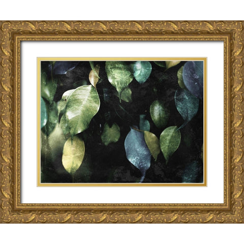 Hanging Leaves Gold Ornate Wood Framed Art Print with Double Matting by Villa, Mlli