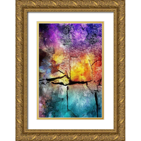 Rock Wall Gold Ornate Wood Framed Art Print with Double Matting by Villa, Mlli