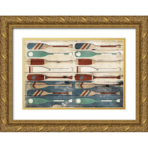 Oar Wall Gold Ornate Wood Framed Art Print with Double Matting by Villa, Mlli