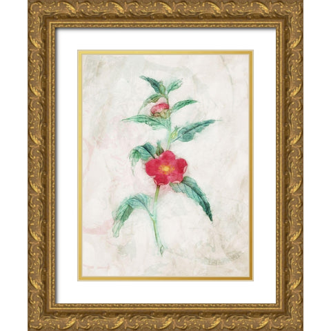 Water Flower Gold Ornate Wood Framed Art Print with Double Matting by Villa, Mlli