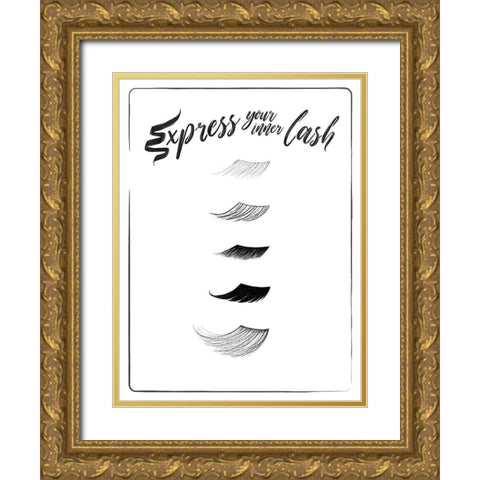 Express Your Inner Lash Gold Ornate Wood Framed Art Print with Double Matting by Villa, Mlli