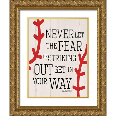 Striking Out Gold Ornate Wood Framed Art Print with Double Matting by Villa, Mlli