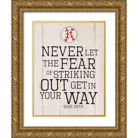 Strike Two Gold Ornate Wood Framed Art Print with Double Matting by Villa, Mlli