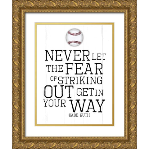 Strike Three Gold Ornate Wood Framed Art Print with Double Matting by Villa, Mlli