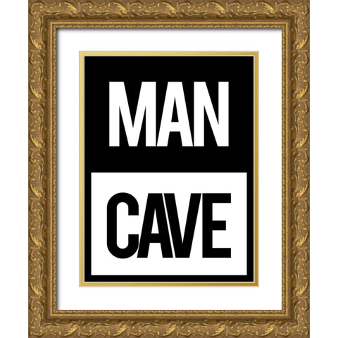 Man Cave Gold Ornate Wood Framed Art Print with Double Matting by Villa, Mlli