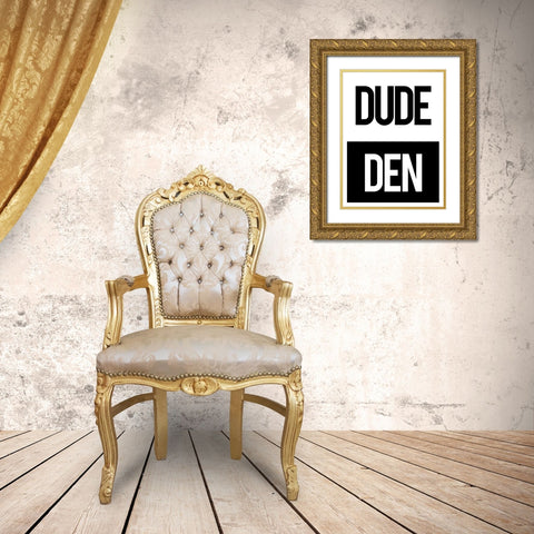 Dude Den Gold Ornate Wood Framed Art Print with Double Matting by Villa, Mlli