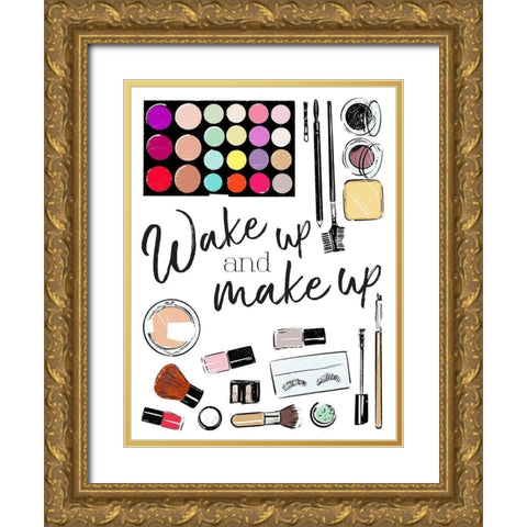 Wake Up Gold Ornate Wood Framed Art Print with Double Matting by Villa, Mlli