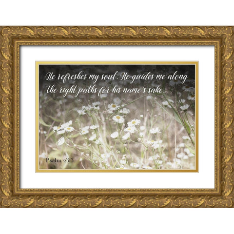 He Refreshes Gold Ornate Wood Framed Art Print with Double Matting by Villa, Mlli