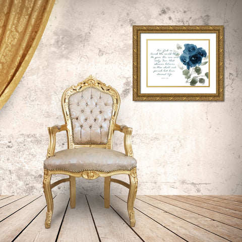 For God Gold Ornate Wood Framed Art Print with Double Matting by Villa, Mlli