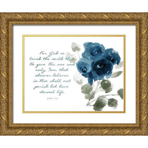 For God Gold Ornate Wood Framed Art Print with Double Matting by Villa, Mlli