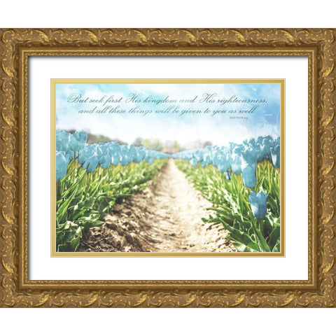 But Seek Gold Ornate Wood Framed Art Print with Double Matting by Villa, Mlli