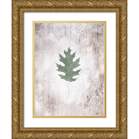 Washed Leaf Gold Ornate Wood Framed Art Print with Double Matting by Villa, Mlli