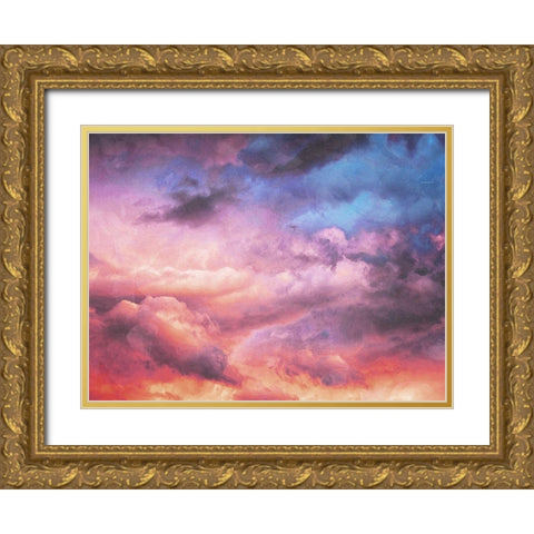 Colorful Cloud Gold Ornate Wood Framed Art Print with Double Matting by Villa, Mlli