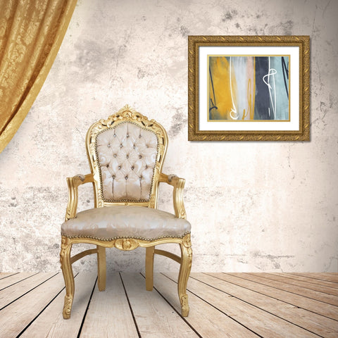 Flow Gold Ornate Wood Framed Art Print with Double Matting by Villa, Mlli