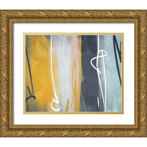 Flow Gold Ornate Wood Framed Art Print with Double Matting by Villa, Mlli