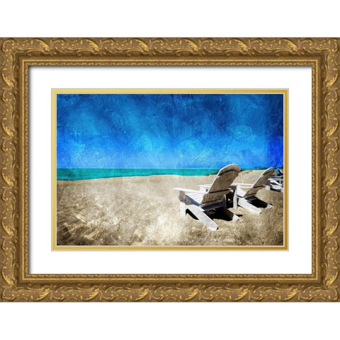 Thinking of Relaxing Gold Ornate Wood Framed Art Print with Double Matting by Villa, Mlli