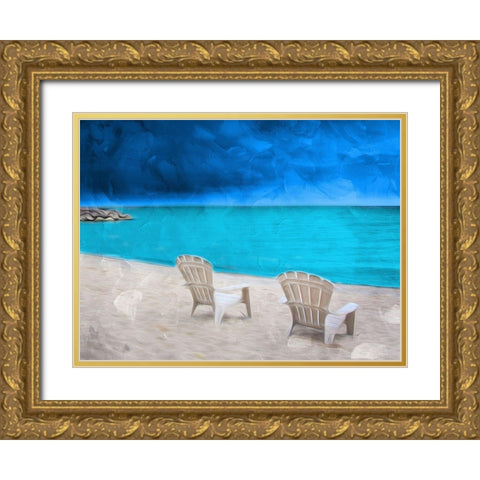Just About To Relaxing Gold Ornate Wood Framed Art Print with Double Matting by Villa, Mlli