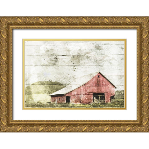 Classic Farm Mate Gold Ornate Wood Framed Art Print with Double Matting by Villa, Mlli