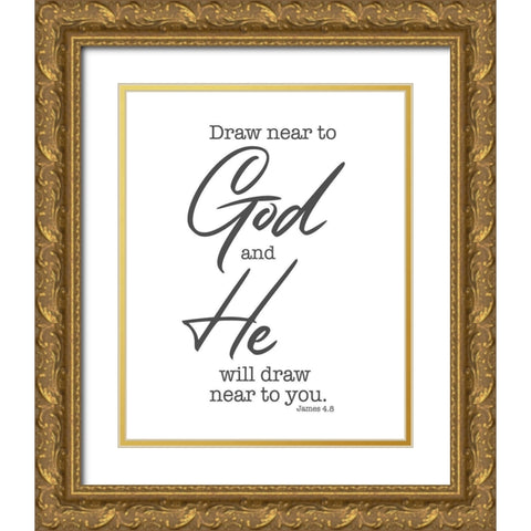 God Gold Ornate Wood Framed Art Print with Double Matting by Villa, Milli