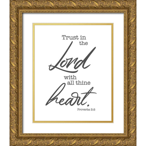 Heart Gold Ornate Wood Framed Art Print with Double Matting by Villa, Milli