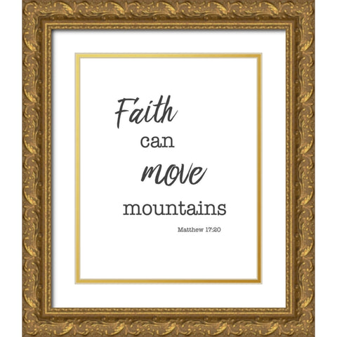 Faith Gold Ornate Wood Framed Art Print with Double Matting by Villa, Milli