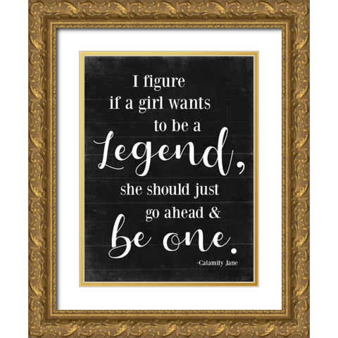 Legend B/W Gold Ornate Wood Framed Art Print with Double Matting by Villa, Mlli