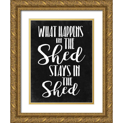 What Happens B/W Gold Ornate Wood Framed Art Print with Double Matting by Villa, Mlli