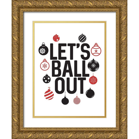 Lets Ball Gold Ornate Wood Framed Art Print with Double Matting by Villa, Milli