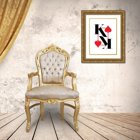 King Gold Ornate Wood Framed Art Print with Double Matting by Villa, Milli