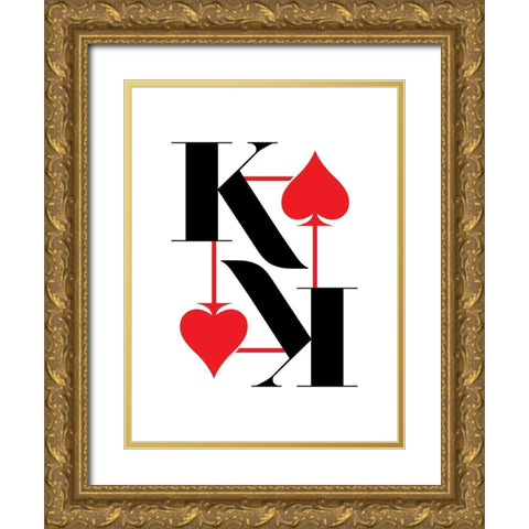 King Gold Ornate Wood Framed Art Print with Double Matting by Villa, Milli