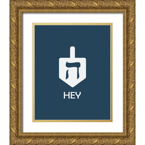 Hey Gold Ornate Wood Framed Art Print with Double Matting by Villa, Milli