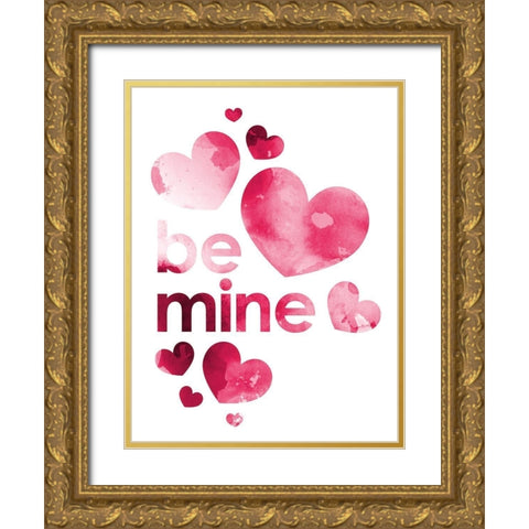 Be Mine Gold Ornate Wood Framed Art Print with Double Matting by Villa, Milli