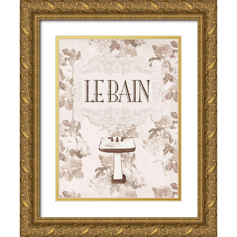 Le Bain Gold Ornate Wood Framed Art Print with Double Matting by Villa, Milli