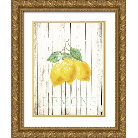 Wood Lemons Gold Ornate Wood Framed Art Print with Double Matting by Villa, Milli