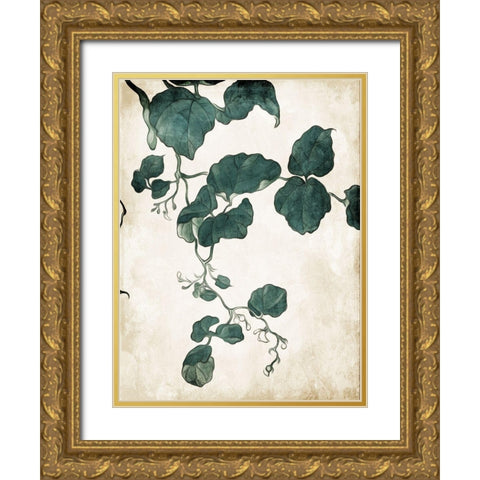 Hanging Leaves 4 Gold Ornate Wood Framed Art Print with Double Matting by Villa, Milli