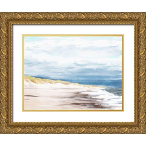 The Beach In Calm Gold Ornate Wood Framed Art Print with Double Matting by Villa, Milli