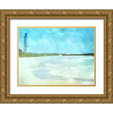 Look Out To The Sea Gold Ornate Wood Framed Art Print with Double Matting by Villa, Milli