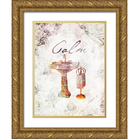 Vintage Calm Sink Gold Ornate Wood Framed Art Print with Double Matting by Villa, Milli