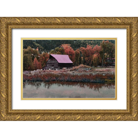 Lodgeview Gold Ornate Wood Framed Art Print with Double Matting by Villa, Milli