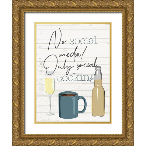 No Social Media Gold Ornate Wood Framed Art Print with Double Matting by Villa, Milli