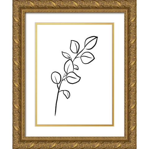 Simple Flowers 3 Gold Ornate Wood Framed Art Print with Double Matting by Villa, Milli