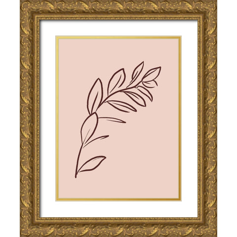 Simple Rose Flowers 1 Gold Ornate Wood Framed Art Print with Double Matting by Villa, Milli