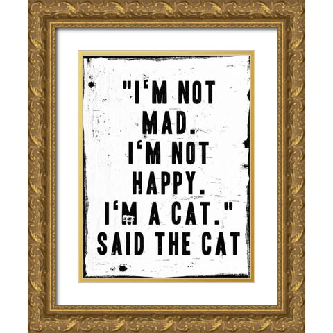 Said The Cat Gold Ornate Wood Framed Art Print with Double Matting by Villa, Milli