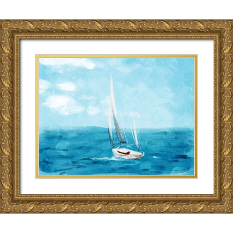 Set Sail Gold Ornate Wood Framed Art Print with Double Matting by Villa, Milli
