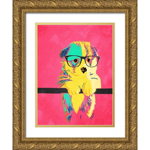 Puppy Vision Gold Ornate Wood Framed Art Print with Double Matting by Villa, Milli