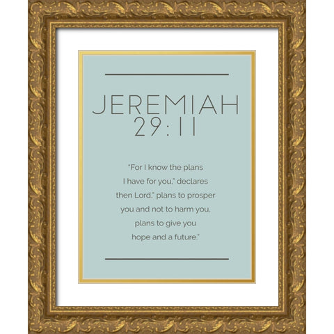 New Jeremiah Murky Gold Ornate Wood Framed Art Print with Double Matting by Villa, Milli