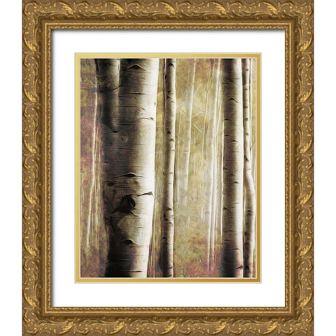Burnt Birch Family 1 Gold Ornate Wood Framed Art Print with Double Matting by Villa, Milli